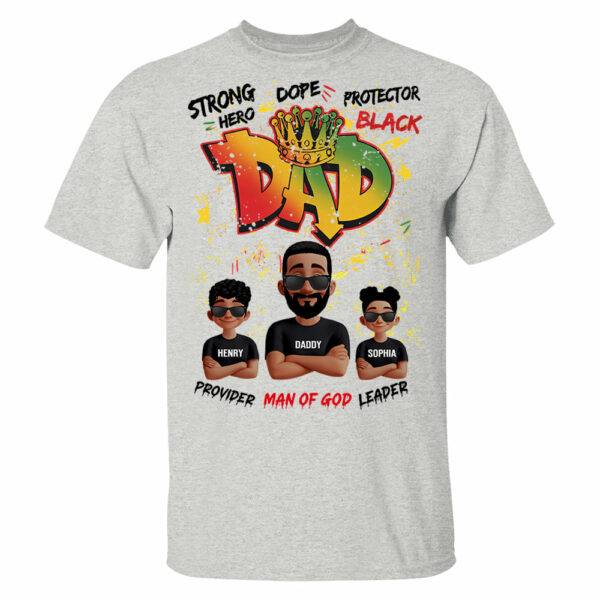 Dope Black Dad Hero, Personalized Shirt For Dad, Father's Day Gift T1807 - Image 3