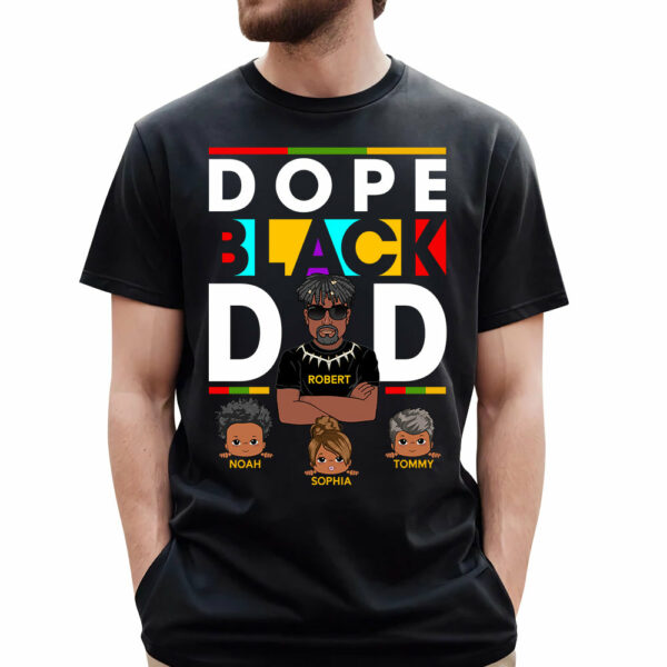 Dope Black Dad Personalized Shirt For Dad Father's Day Gift H2511 - Image 2