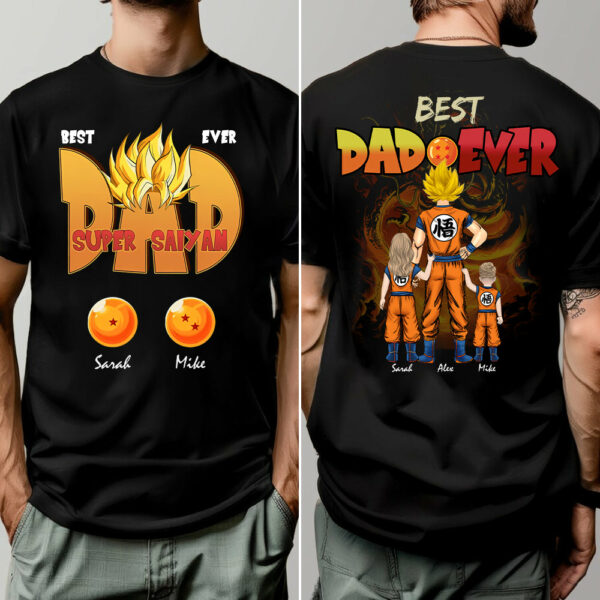 Dragon Dad - Personalized Shirt For Dad Grandpa Custom Clipart NA04 - Image 2