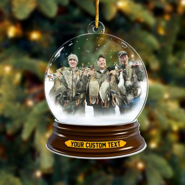 Duck Hunting Best Moments Of The Year In Christmas Snowball Christmas Acrylic Ornament Upload Photo For Hunting Lover H2511 - Image 4