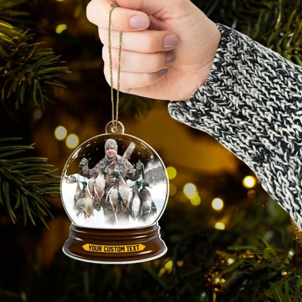 Duck Hunting Best Moments Of The Year In Christmas Snowball Christmas Acrylic Ornament Upload Photo For Hunting Lover H2511 - Image 5