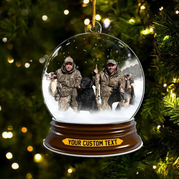 Duck Hunting Best Moments Of The Year In Christmas Snowball Christmas Acrylic Ornament Upload Photo For Hunting Lover H2511 - Image 2