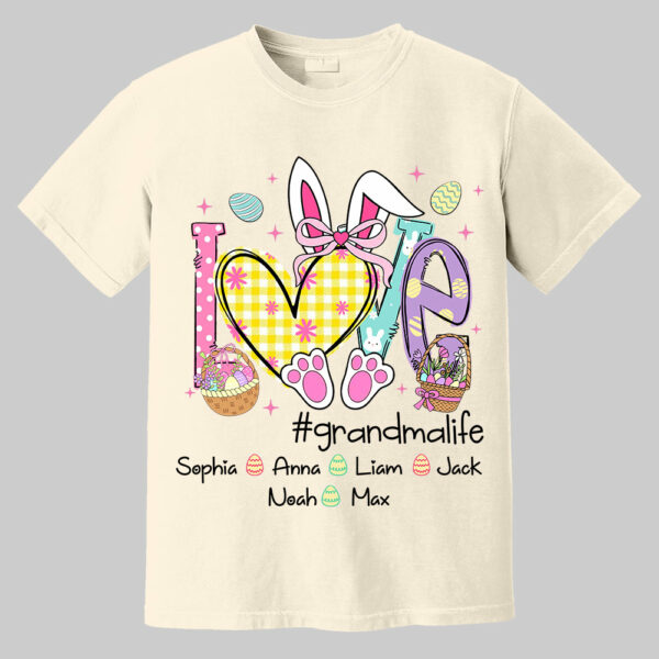 Easter Coquette Love Grandmalife - Personalized Shirt For Grandma Mimi Gigi - Cute Family Gifts Easter - Image 3