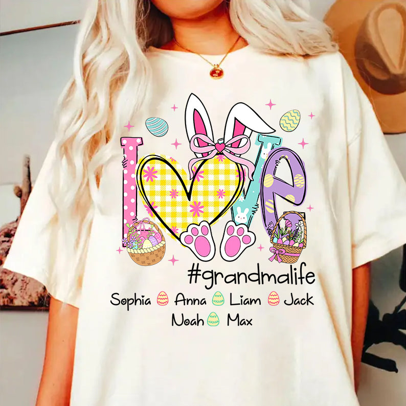 Easter Coquette Love Grandmalife - Personalized Shirt For Grandma Mimi Gigi - Cute Family Gifts Easter