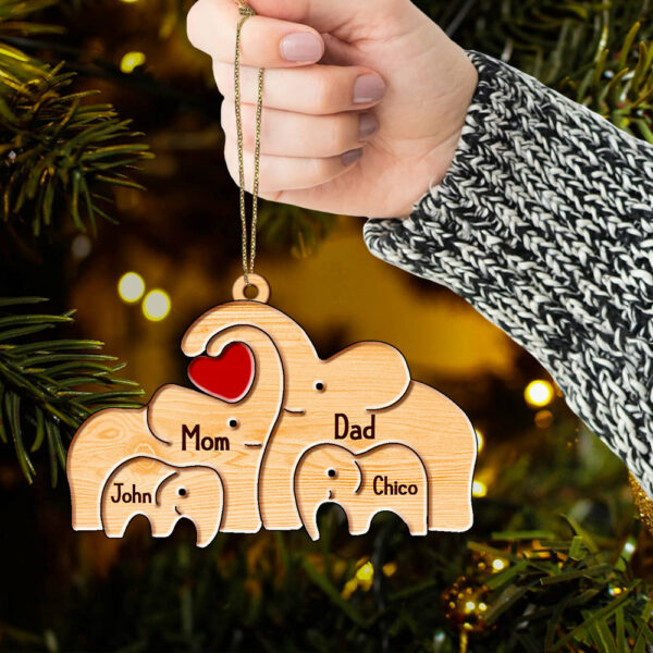 Elephants Family Personalized Wooden Elephants Puzzle Custom Family Names - Image 5