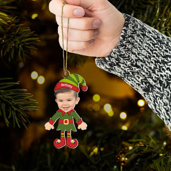 Elf Kids Christmas Photo - Personalized Custom Photo Acrylic Ornament - Christmas Gift For Baby, Kids, Family Members - Image 5