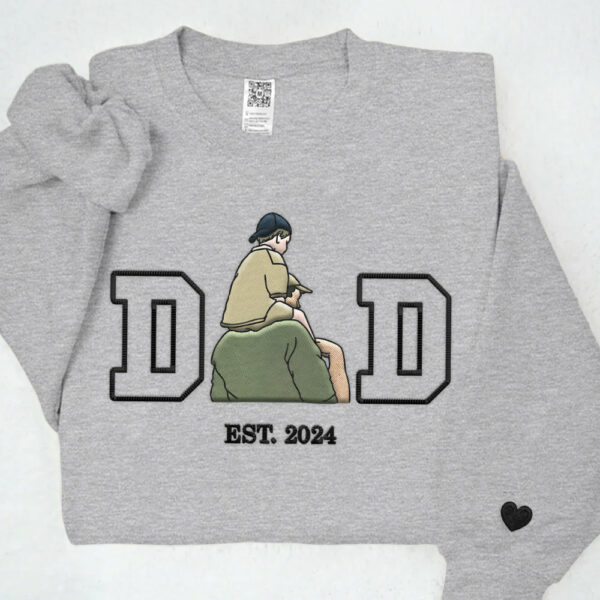 Embroidered Dad Shirt, Embroidery Photo, Gift For, Custom Embroidered Shirt, Custom Photo Shirt, Custom Picture Fathers Day Shirt - Image 6