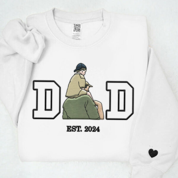 Embroidered Dad Shirt, Embroidery Photo, Gift For, Custom Embroidered Shirt, Custom Photo Shirt, Custom Picture Fathers Day Shirt - Image 5