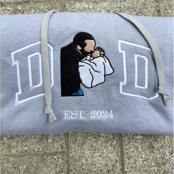 Embroidered Dad T-shirt, Embroidery Photo, Custom Embroidered Shirt, Custom Photo Shirt, Custom Picture, Fathers Day Shirt Vr3 - Image 8