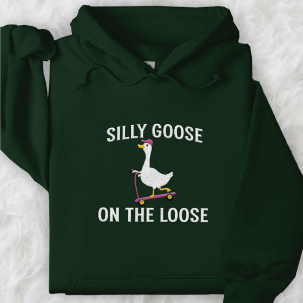 Embroidered Shirt Silly Goose On the Loose T-Shirt Embroidered Goose Crewneck Shirt Silly Goose Shirt Funny Shirt Gift - Image 6