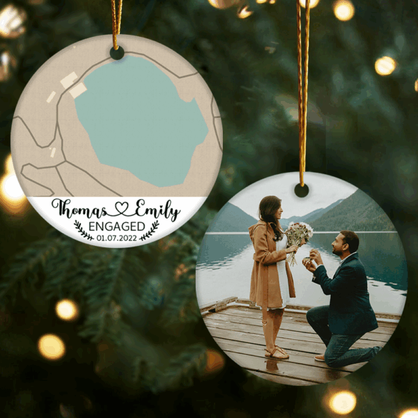 Engaged Ornament Engagement Gift Couples Christmas Ornament Wedding Gift Christmas Engagement H2511 - Image 8