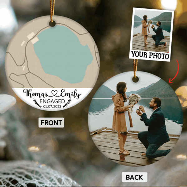 Engaged Ornament Engagement Gift Couples Christmas Ornament Wedding Gift Christmas Engagement H2511