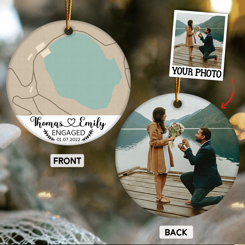 Engaged Ornament Engagement Gift Couples Christmas Ornament Wedding Gift Christmas Engagement H2511