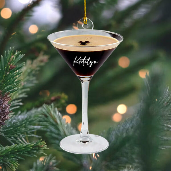 Espresso Martini Ornament, Ornament For Martini Drinker, Peppermint Espresso Martini, Custom Martini Ornament, Espresso Martini Drinker - Image 4