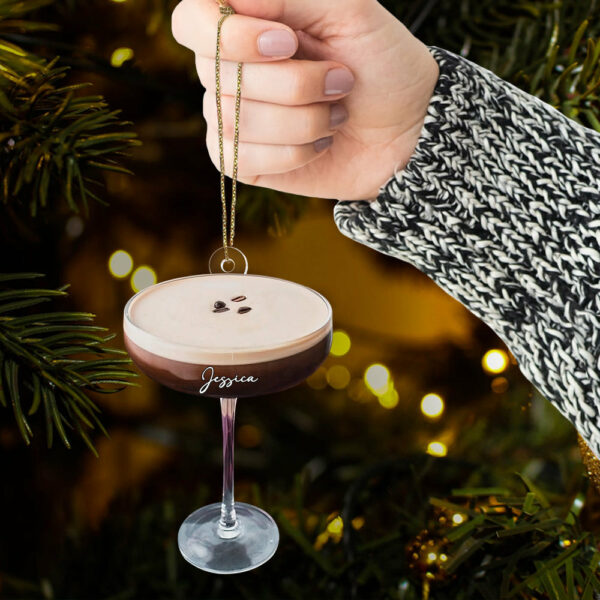 Espresso Martini Ornament, Ornament For Martini Drinker, Peppermint Espresso Martini, Custom Martini Ornament, Espresso Martini Drinker - Image 6