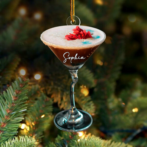 Espresso Martini Ornament, Ornament For Martini Drinker, Peppermint Espresso Martini, Custom Martini Ornament, Espresso Martini Drinker - Image 2