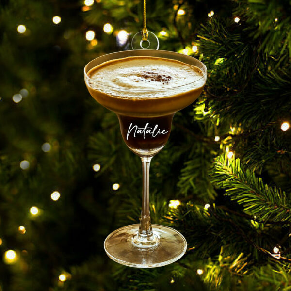 Espresso Martini Ornament, Ornament For Martini Drinker, Peppermint Espresso Martini, Custom Martini Ornament, Espresso Martini Drinker - Image 3