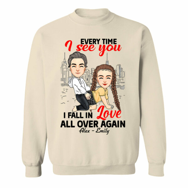 Every Time I See You I Fall In Love All Over Again - Personalized Shirt For Couple - Image 7
