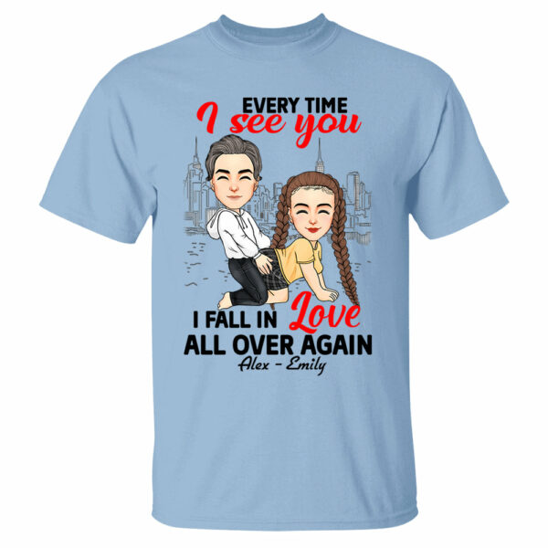 Every Time I See You I Fall In Love All Over Again - Personalized Shirt For Couple - Image 4