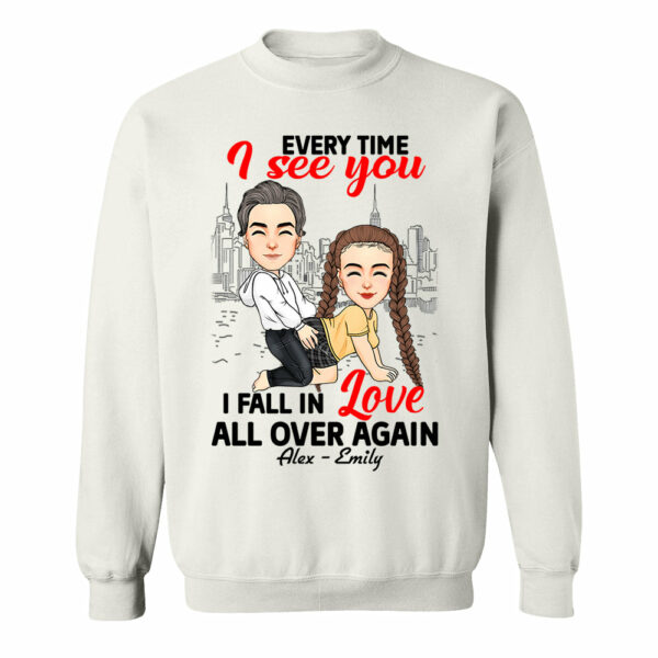 Every Time I See You I Fall In Love All Over Again - Personalized Shirt For Couple - Image 6