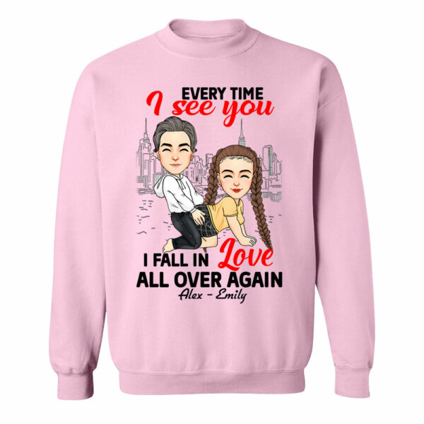 Every Time I See You I Fall In Love All Over Again - Personalized Shirt For Couple - Image 8