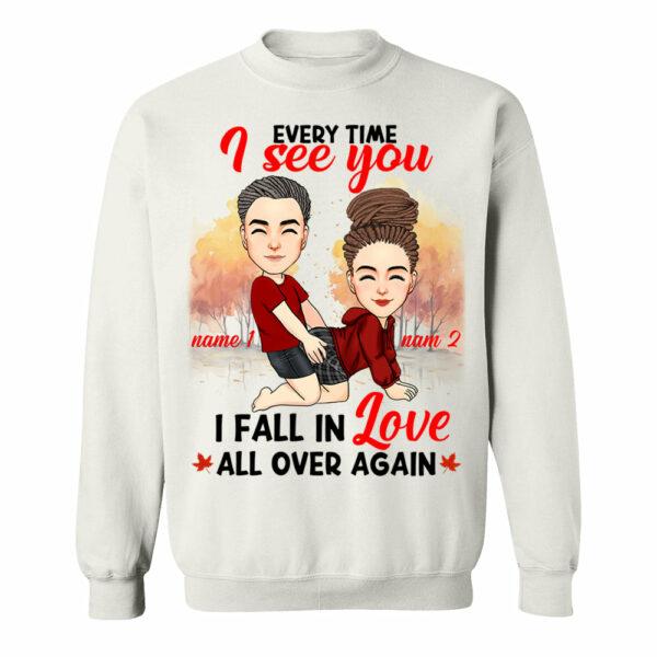 Everytime I See You I Fall In Love All Over Again - Personalized Shirt For Couple - Image 6