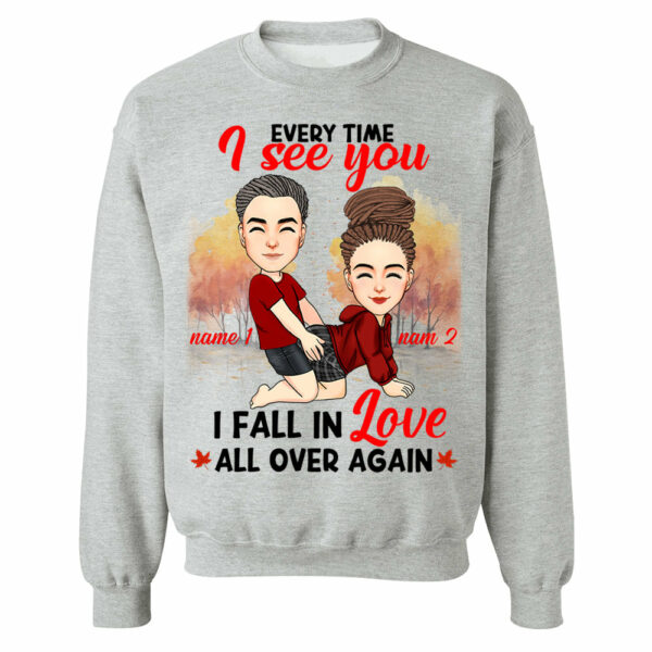 Everytime I See You I Fall In Love All Over Again - Personalized Shirt For Couple - Image 7