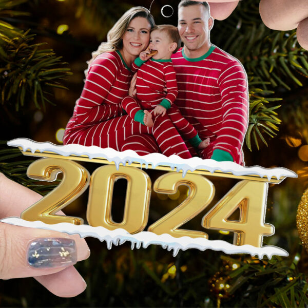Family 2024 - Personalized Custom Photo Mica Ornament - Christmas Gift For Family, NO Gift Box - Image 5