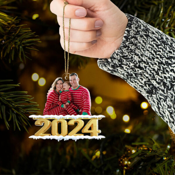 Family 2024 - Personalized Custom Photo Mica Ornament - Christmas Gift For Family, NO Gift Box - Image 4
