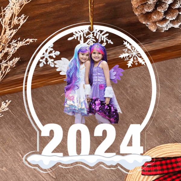 Family 2024 Christmas Personalized Snow Globe Shaped Acrylic Ornament - Image 5