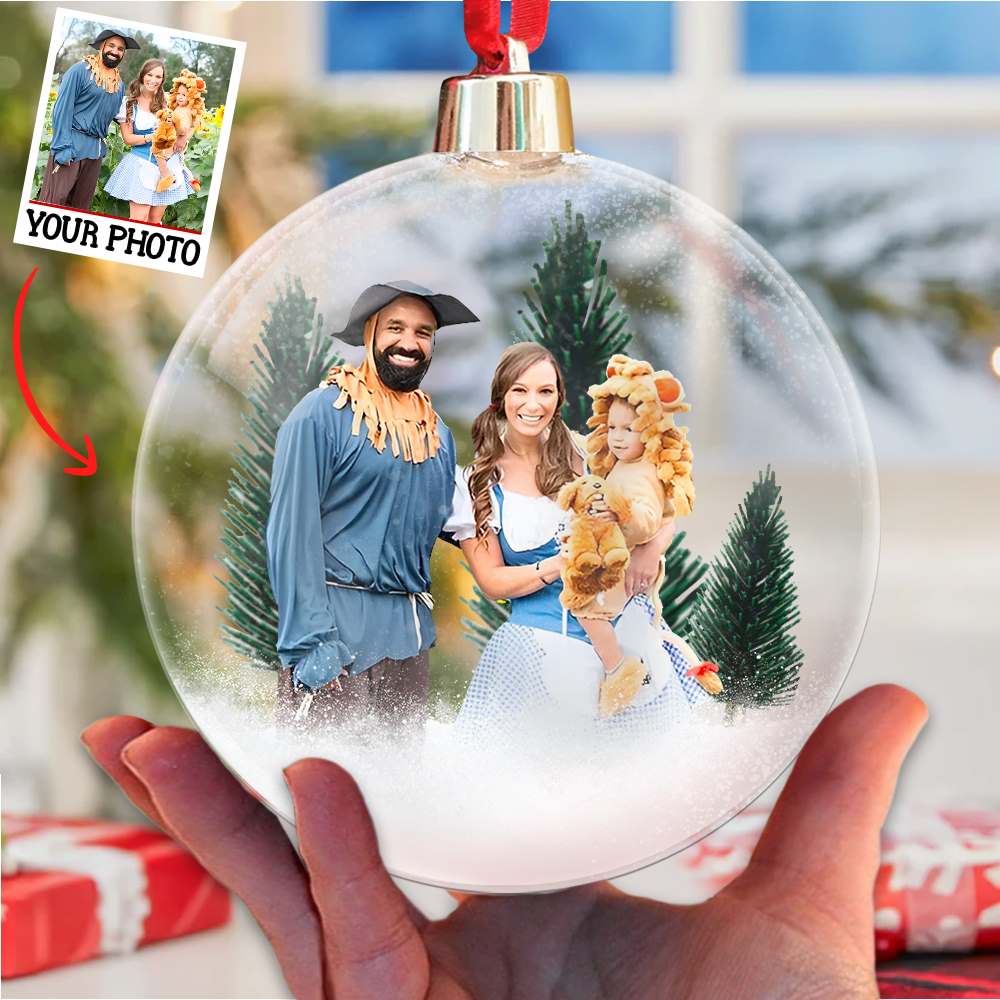 Family Christmas Custom Photo Ornament - Personalized Photo Christmas Ball Ornament