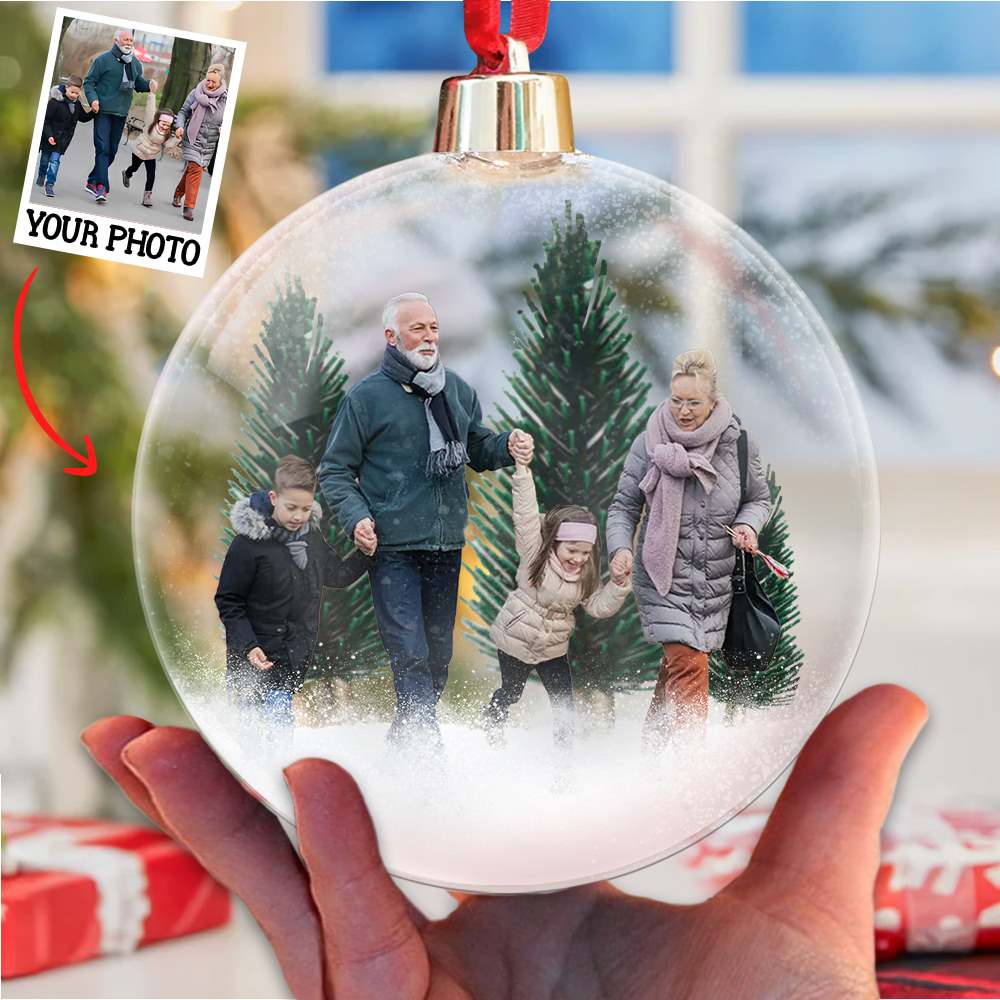 Family Christmas Custom Photo Ornament - Personalized Photo Christmas Ball Ornament Vr2