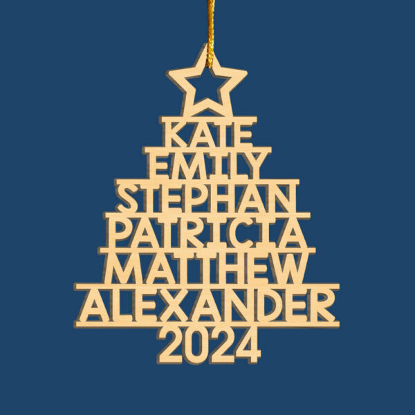Family Christmas Tree - Family Personalized Custom Ornament - Wood Custom Shaped - Christmas Gift For Family Members - Image 5