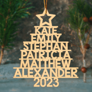 Family Christmas Tree - Family Personalized Custom Ornament - Wood Custom Shaped - Christmas Gift For Family Members New