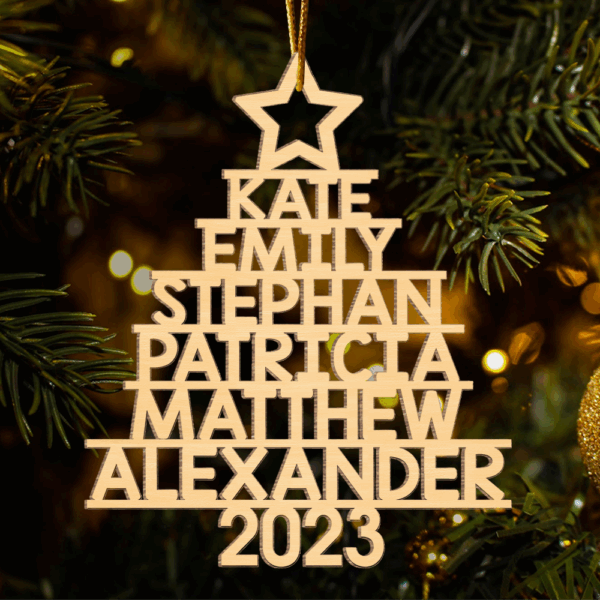 Family Christmas Tree - Family Personalized Custom Ornament - Wood Custom Shaped - Christmas Gift For Family Members New - Image 3