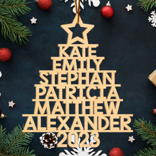 Family Christmas Tree - Family Personalized Custom Ornament - Wood Custom Shaped - Christmas Gift For Family Members New - Image 4