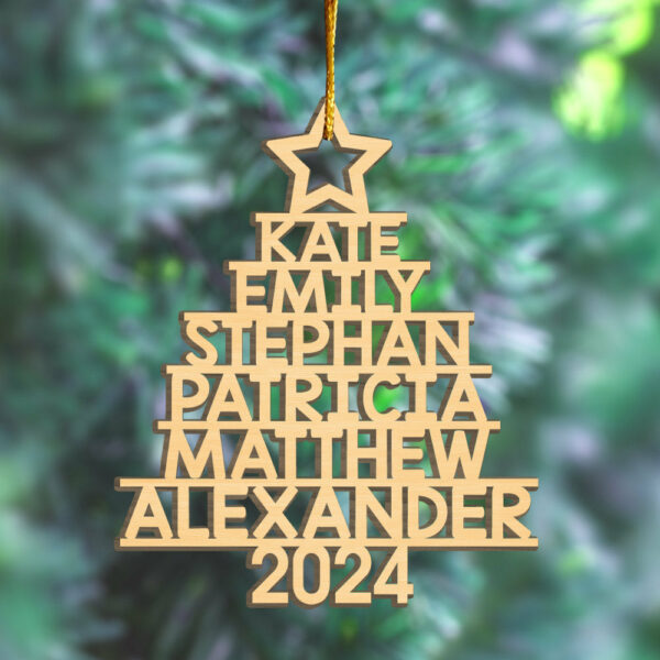 Family Christmas Tree - Family Personalized Custom Ornament - Wood Custom Shaped - Christmas Gift For Family Members - Image 4