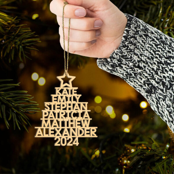 Family Christmas Tree - Family Personalized Custom Ornament - Wood Custom Shaped - Christmas Gift For Family Members - Image 6