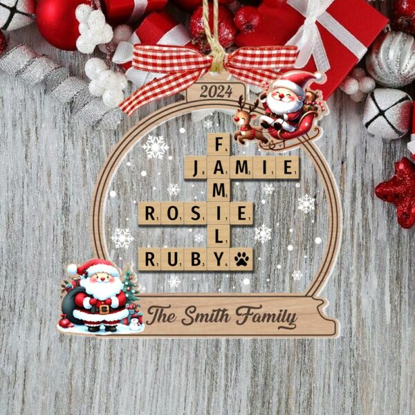 Family Crossword Christmas Ornament, Scrabble Personalized Christmas Ornaments - Image 6
