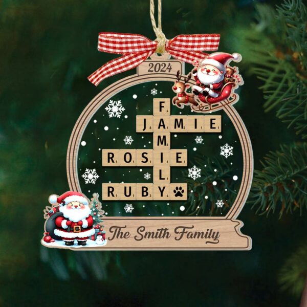Family Crossword Christmas Ornament, Scrabble Personalized Christmas Ornaments - Image 8