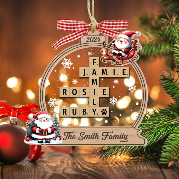 Family Crossword Christmas Ornament, Scrabble Personalized Christmas Ornaments - Image 5