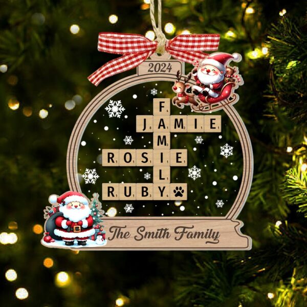 Family Crossword Christmas Ornament, Scrabble Personalized Christmas Ornaments - Image 7