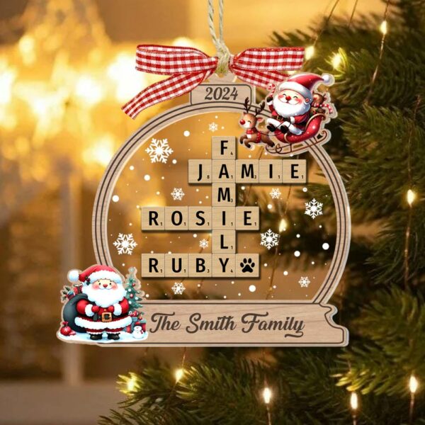 Family Crossword Christmas Ornament, Scrabble Personalized Christmas Ornaments - Image 4