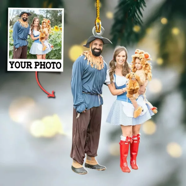 Family Custom Upload Photo Ornament Gift For Family - Personalized Photo First Christmas Family Ornament - Image 2
