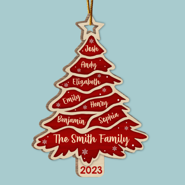 Family Is The Best Part Of Christmas - Family Personalized Custom Ornament - Wood Christmas Tree Shaped - Christmas Gift For Family Members - Image 4