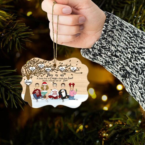 Family Where Life Begins and Never Ends Medallion Wooden Christmas Ornament - Image 5
