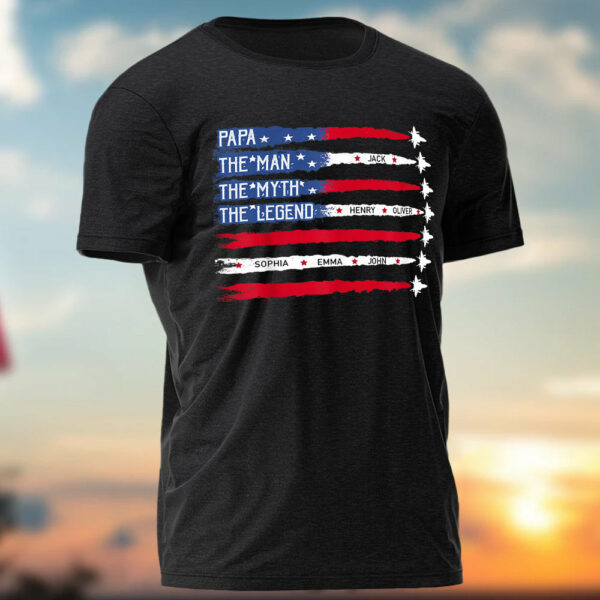 Father's Day - Custom Legend Husband Dad Papa 4th Of July Shirt - Image 5
