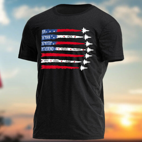 Father's Day - Custom Legend Husband Dad Papa 4th Of July Shirt - Image 4