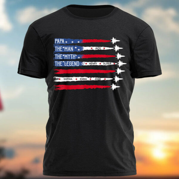 Father's Day - Custom Legend Husband Dad Papa 4th Of July Shirt - Image 3