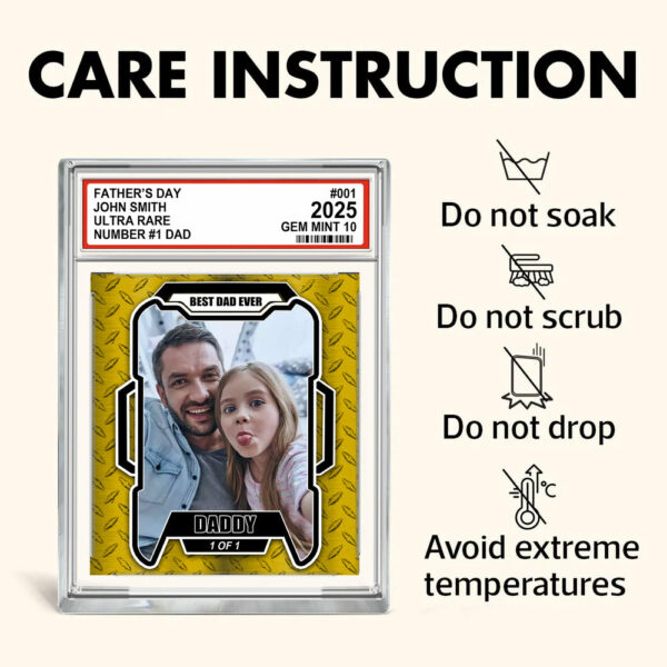 Fatherâ€™s Day Ultra Rare No1 Dad Trading Card Style Personalized Acrylic Block Plaque  â€“ Custom Photo Gift for Dad Do98 - Image 5